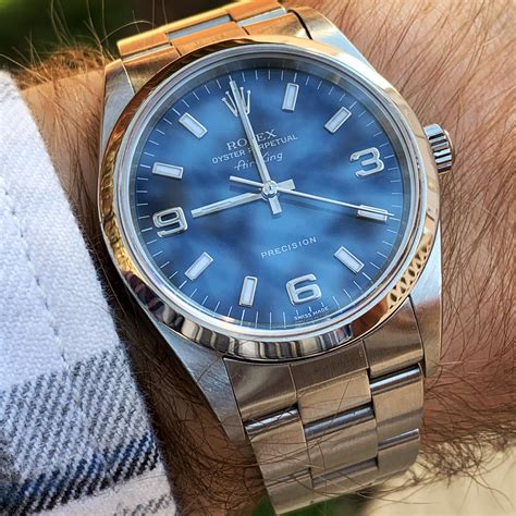 Rolex Blue 3 6 9 Dial For Air King 34mm Model Ref 14000 